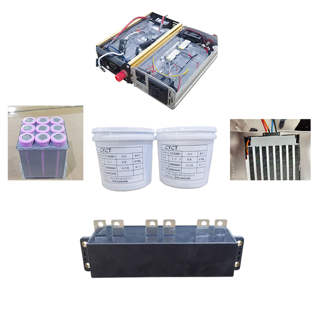 Compuesto de encapsulado bicomponente de alto rendimiento para refrigeración de componentes electrónicos. Opciones de silicona, epoxi y poliuretano. Excelente conductividad térmica (1,5 W/mK+) y protección.